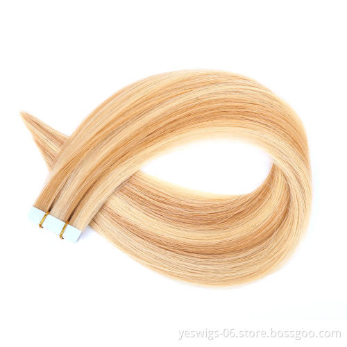 Southeast Asian Raw Human Hair Tape Weave Bulk 27/613 Ombre Color Wholesale Cuticle Aligned Brazilian Virgin Human Hair Weaves